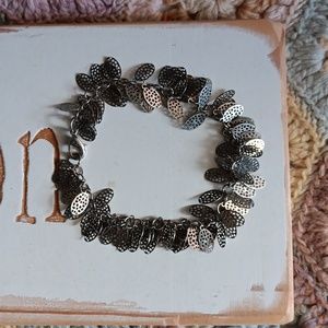 Silver leaf bracelet